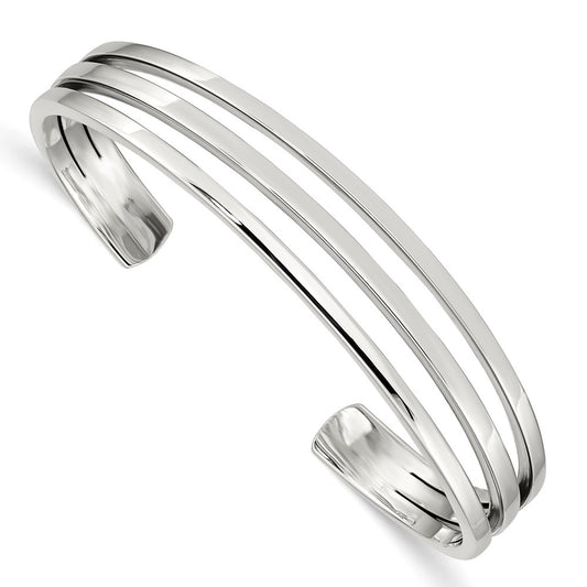Sterling Silver Cuff Bangle Bracelet QB369