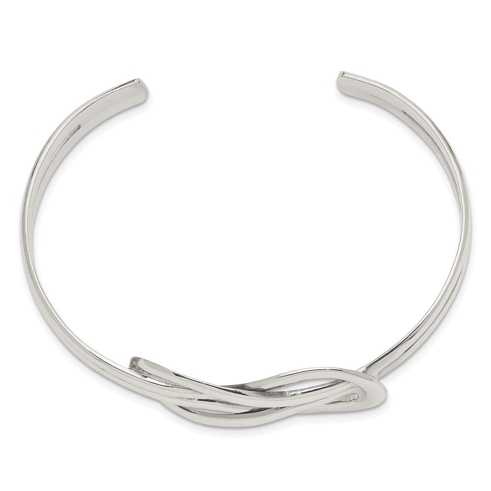 Sterling Silver Knot Design Cuff Bangle QB384