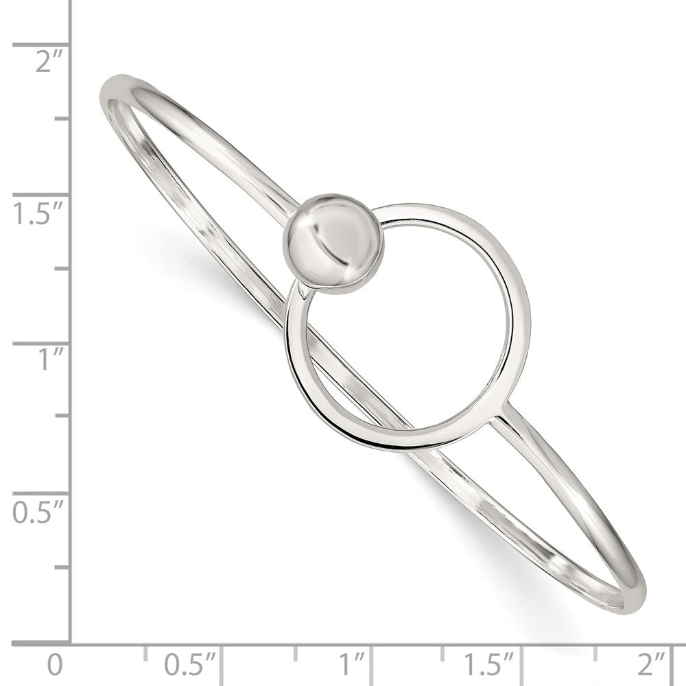 Sterling Silver Circle Bangle Bracelet QB410