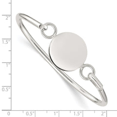 Sterling Silver Bangle w/Round ID Plate Bracelet QB412