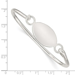 Sterling Silver Bangle w/Oval ID Plate Bracelet QB414