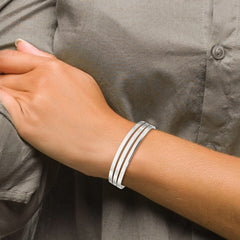 Sterling Silver Polished Cuff Bangle QB519