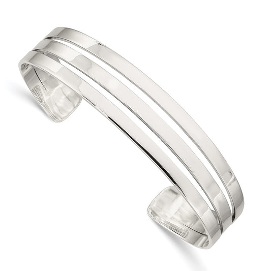 Sterling Silver Polished Cuff Bangle QB519