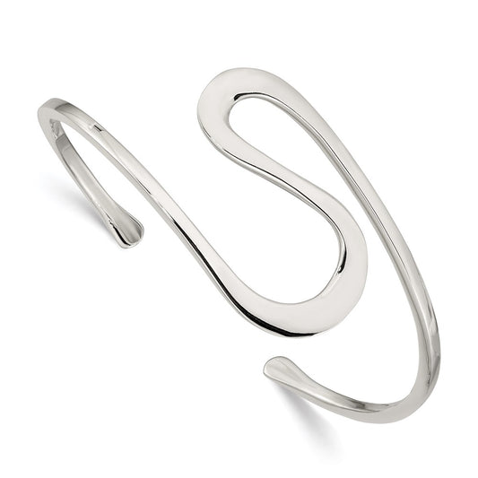 Sterling Silver Abstract Cuff Bangle QB528
