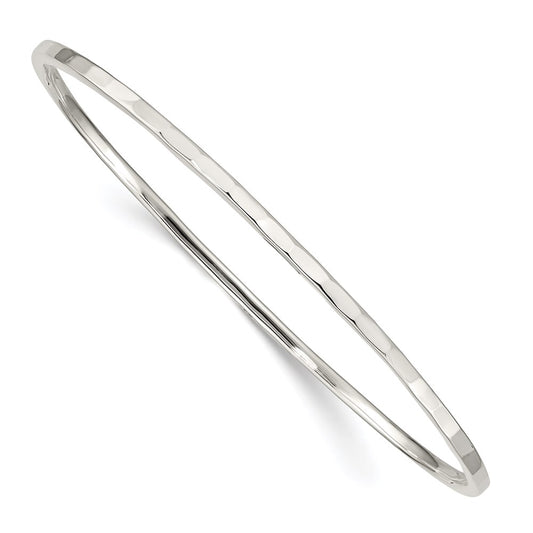 Sterling Silver Hammered Slip-on Bangle QB550