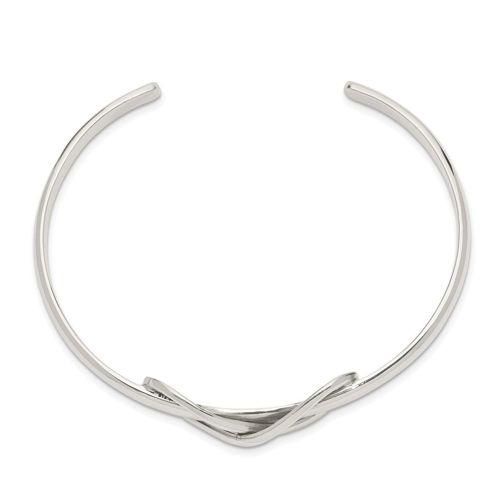 Sterling Silver Polished Infinity Cuff Bangle QB602