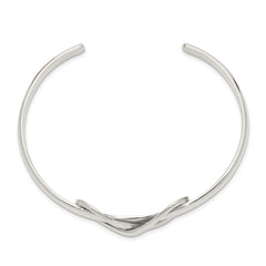 Sterling Silver Polished Infinity Cuff Bangle QB602