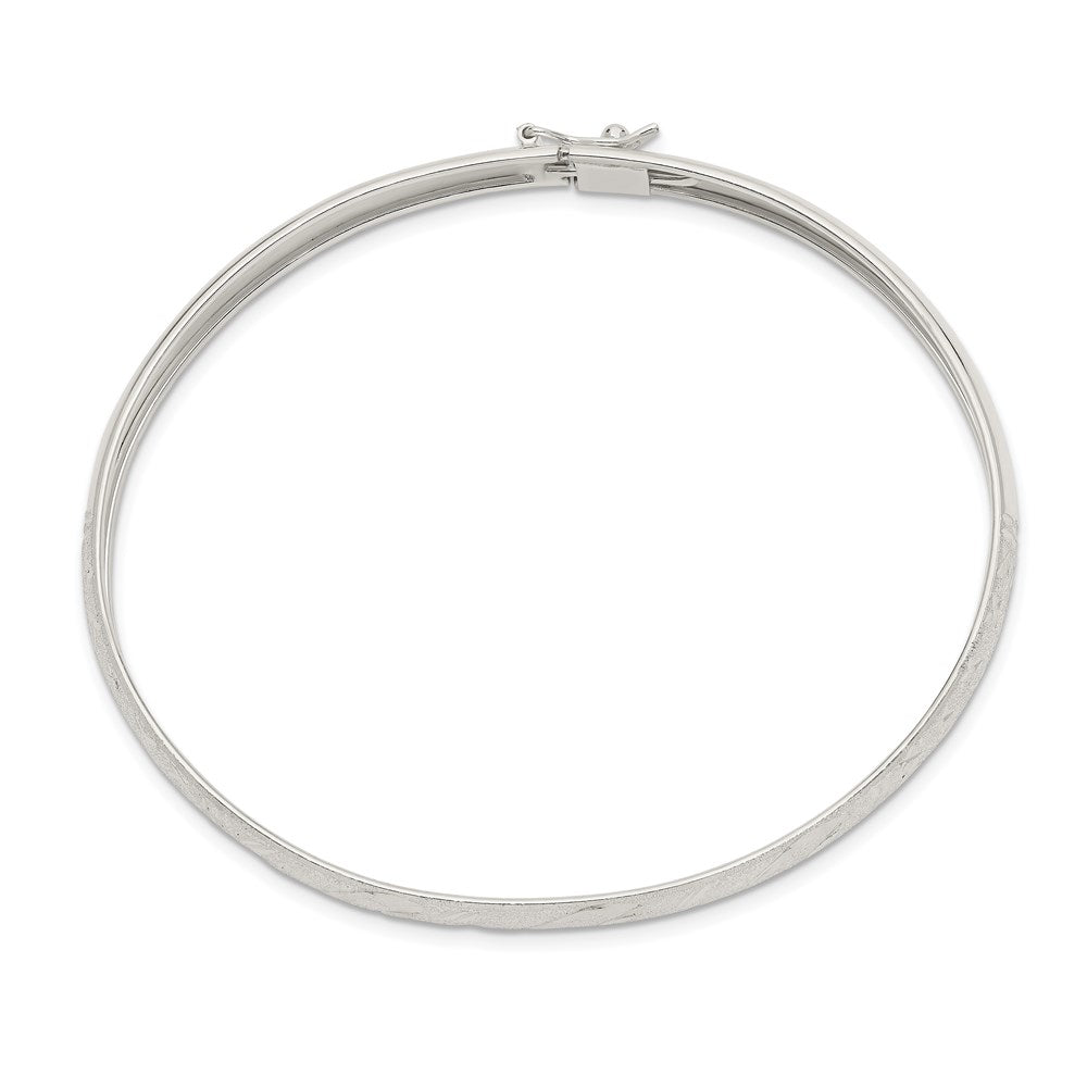 Sterling Silver 6.5mm Diamond-cut Flexible Bangle QB612