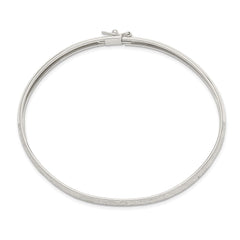 Sterling Silver 6.5mm Laser and Diamond-cut Flexible Bangle QB613