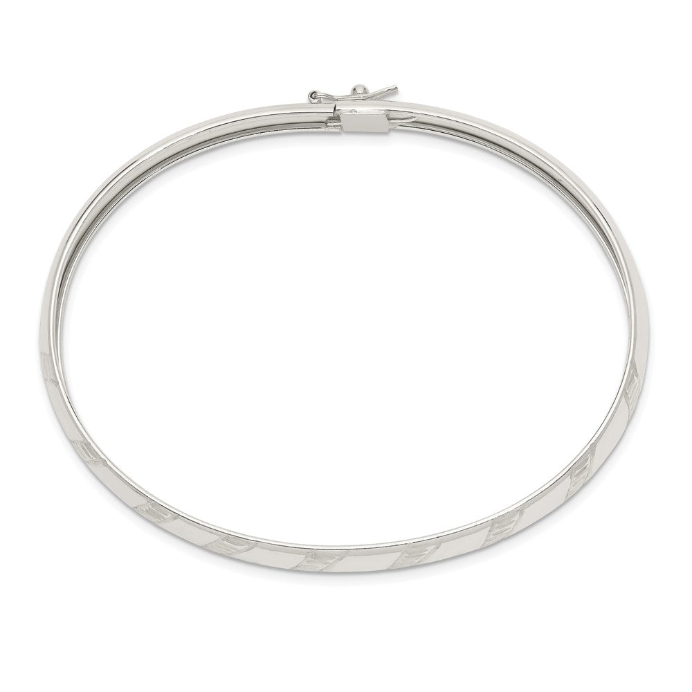 Sterling Silver 7mm Diamond-cut Flexible Bangle QB615