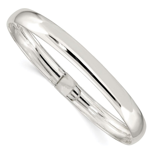 Sterling Silver 8mm Polished Flexible Bangle QB616