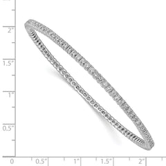 Sterling Shimmer Sterling Silver Rhodium-plated 93 Stone CZ Bangle Bracelet QB663