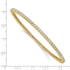 Sterling Shimmer Sterling Silver Gold-tone Flash Gold-plated 93 Stone CZ Bangle Bracelet QB663Y