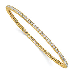 Sterling Shimmer Sterling Silver Gold-tone Flash Gold-plated 93 Stone CZ Bangle Bracelet QB663Y