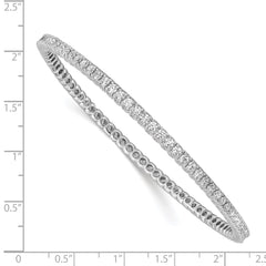 Sterling Shimmer Sterling Silver Rhodium-plated 83 Stone CZ Bangle Bracelet QB665