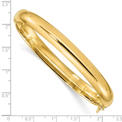 Sterling Silver Gold-plated 8mm Hinged Bangle QB693