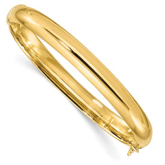 Sterling Silver Gold-plated 8mm Hinged Bangle QB693