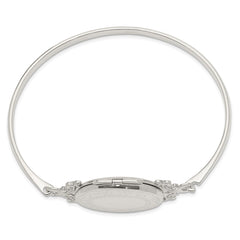 Sterling Silver 26mm Oval Locket Bangle QB745
