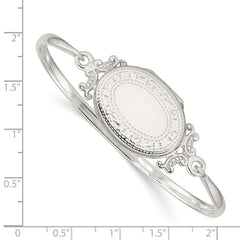 Sterling Silver 26mm Oval Locket Bangle QB745