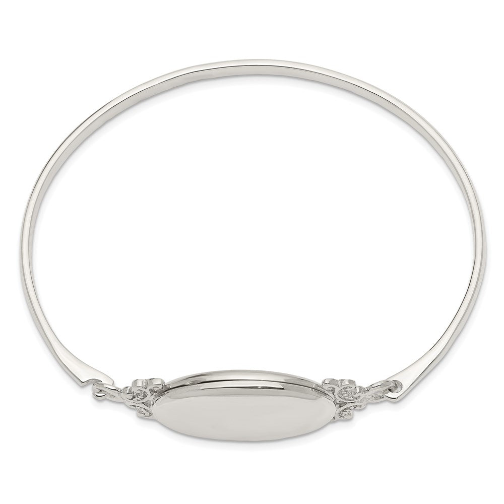 Sterling Silver 26mm Oval Locket Bangle QB746