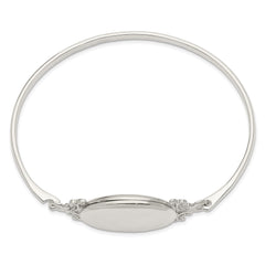 Sterling Silver 26mm Oval Locket Bangle QB746