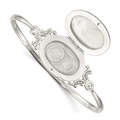 Sterling Silver 26mm Oval Locket Bangle QB746