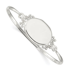 Sterling Silver 26mm Oval Locket Bangle QB746