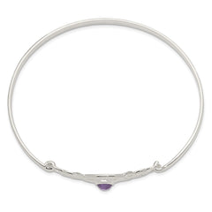 Sterling Silver Amethyst Celtic Knot Bangle Bracelet QB747