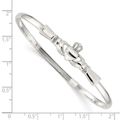 Sterling Silver Claddagh Bangle Bracelet QB753