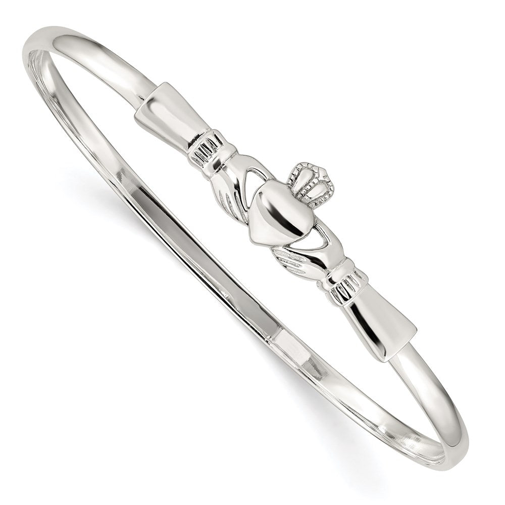 Sterling Silver Claddagh Bangle Bracelet QB753