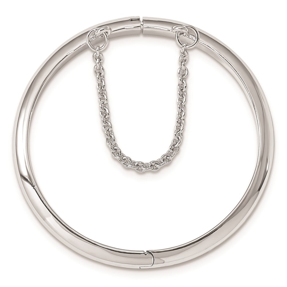 Sterling Silver RH-plated Polished 4mm w/ Safety Hinged Children's Bangle QB776