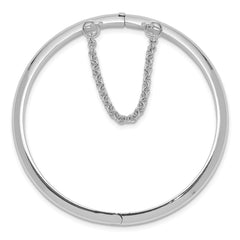 Sterling Silver RH-plated Polished 4mm w/ Safety Hinged Children's Bangle QB778