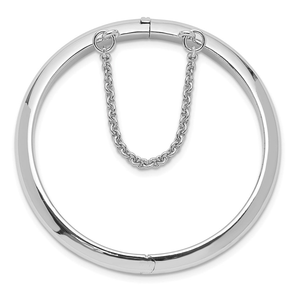 Sterling Silver RH-plated Polished 5mm w/ Safety Hinged Children's Bangle QB779