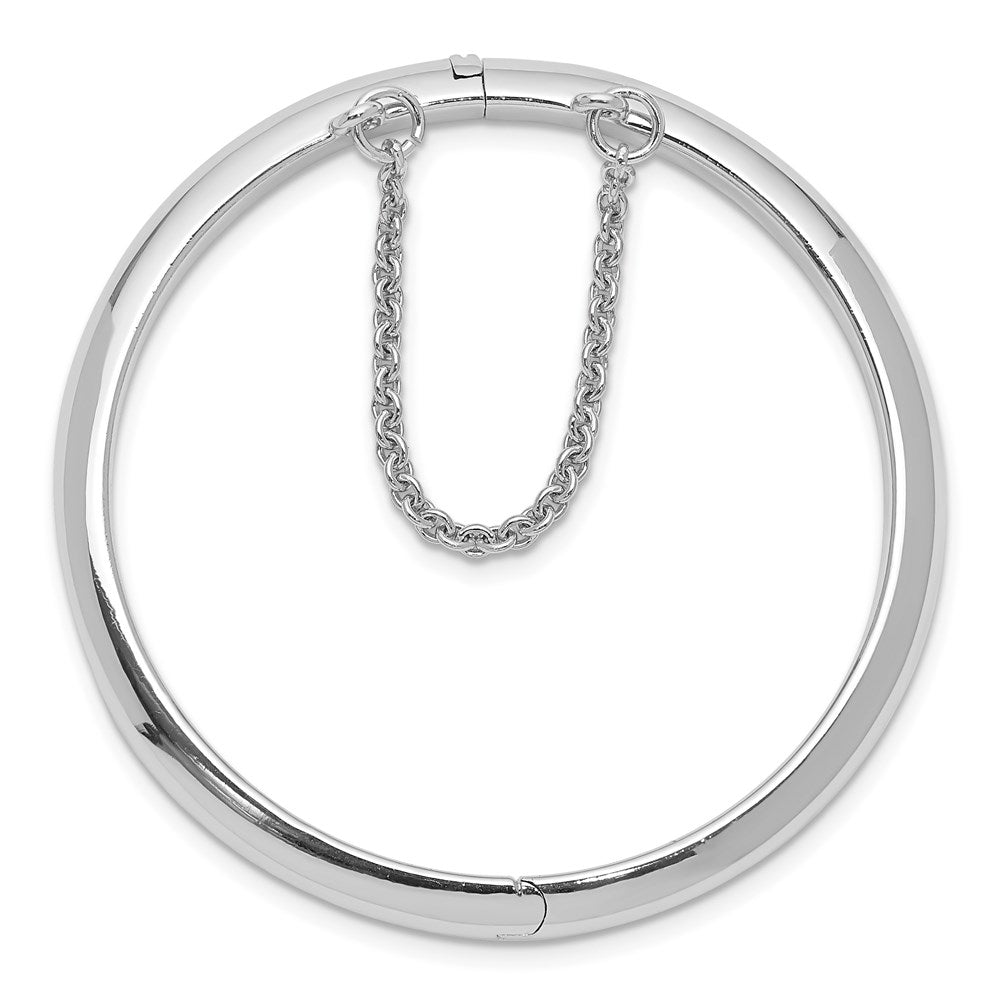 Sterling Silver RH-plated Polished 5mm w/ Safety Hinged Children's Bangle QB780
