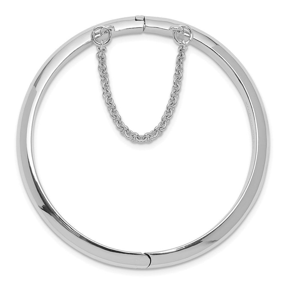 Sterling Silver RH-plated Polished 5mm w/ Safety Hinged Children's Bangle QB781