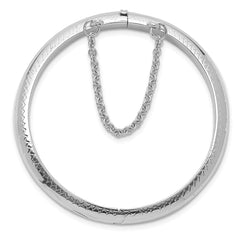 Sterling Silver Rhodium-plated Polished & Diamond-cut 5mm with Safety Clasp Hinged Children's Bangle QB789