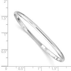 Sterling Silver RH-plated Polished 3mm Slip On Children's Bangle Bracelet QB849
