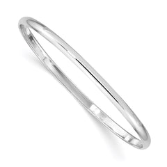 Sterling Silver RH-plated Polished 3mm Slip On Children's Bangle Bracelet QB849