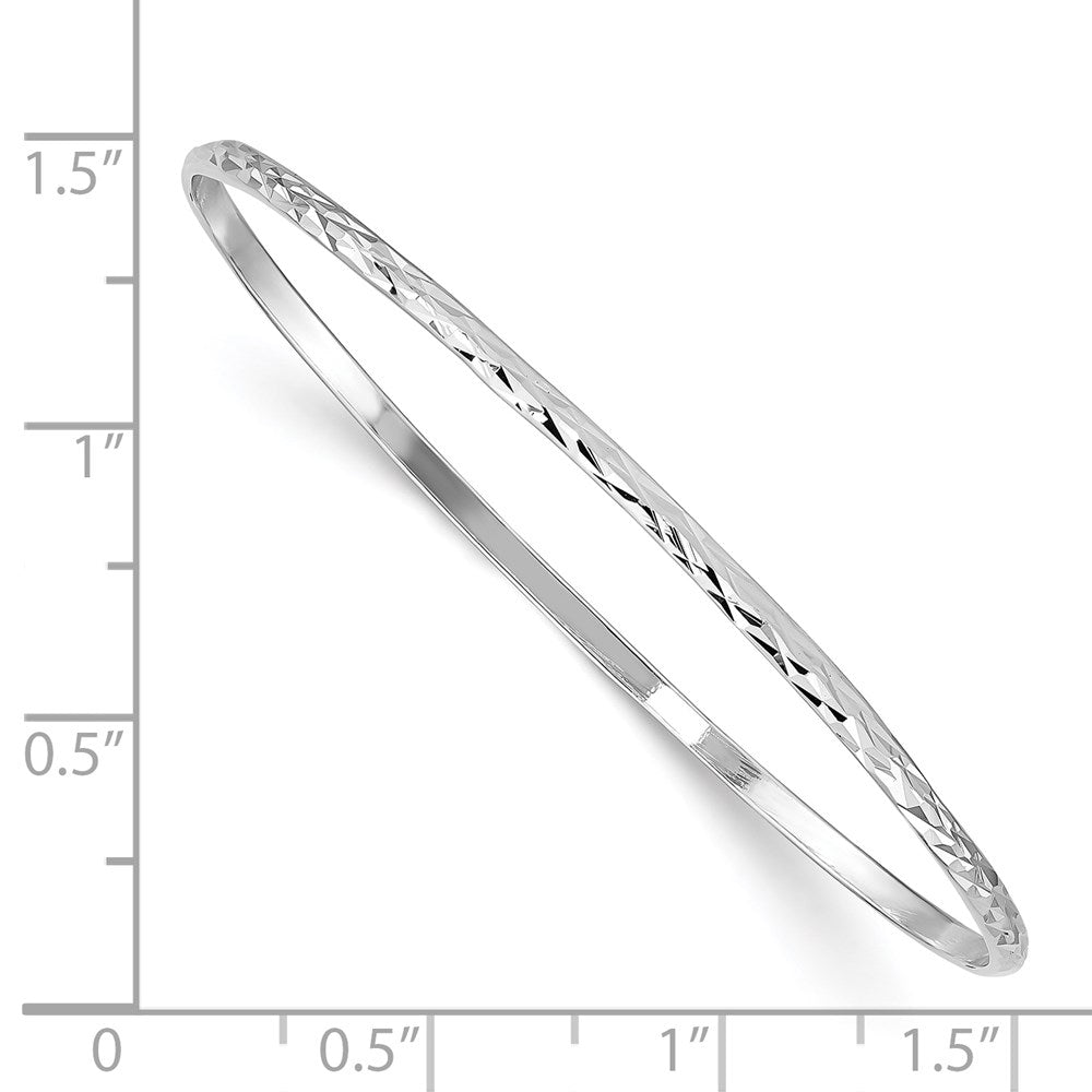Sterling Silver RH-plated Polished & D/C 2mm Slip On Children's Bangle QB851