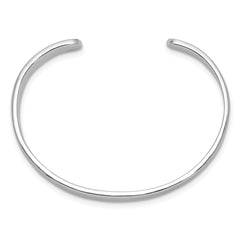 Sterling Silver Rhodium-plated Polished 6mm Children's Cuff Bangle QB871