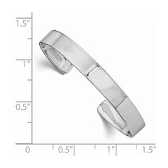 Sterling Silver Rhodium-plated Polished 6mm Children's Cuff Bangle QB871