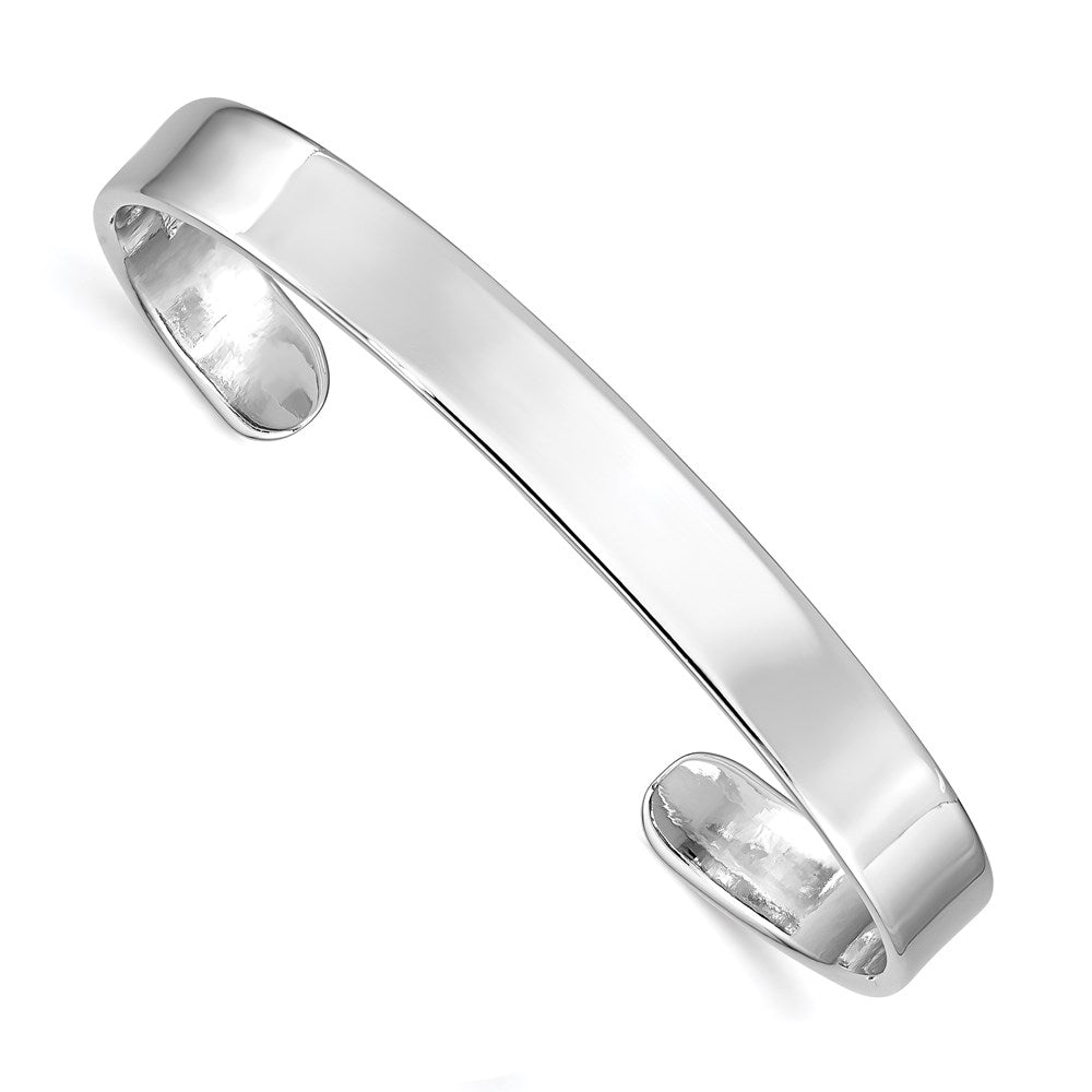 Sterling Silver Rhodium-plated Polished 6mm Children's Cuff Bangle QB872