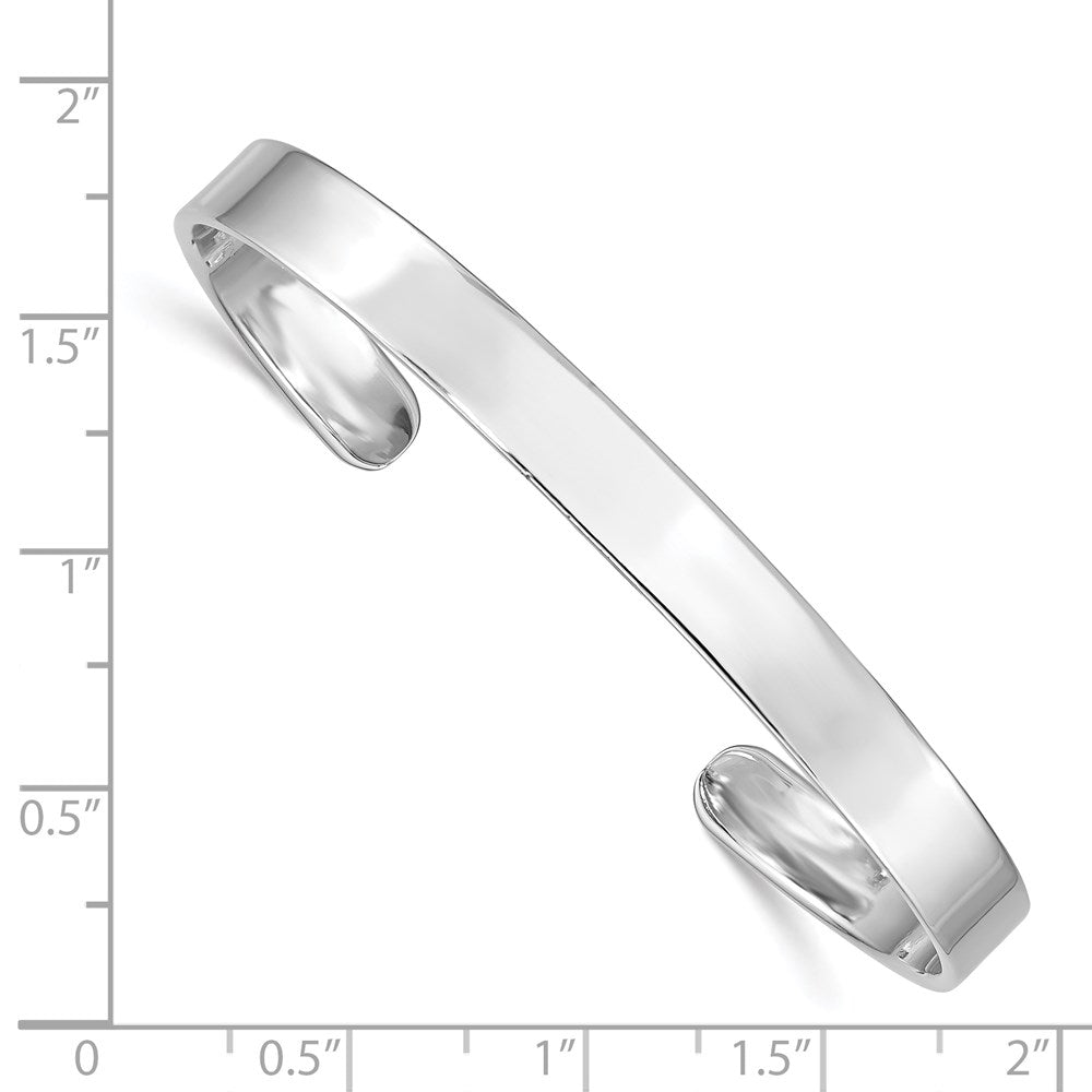 Sterling Silver Rhodium-plated Polished 6mm Children's Cuff Bangle QB878