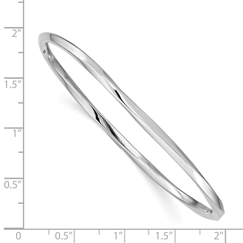 Sterling Silver Rhodium-plated 3.50mm Bangle QB894