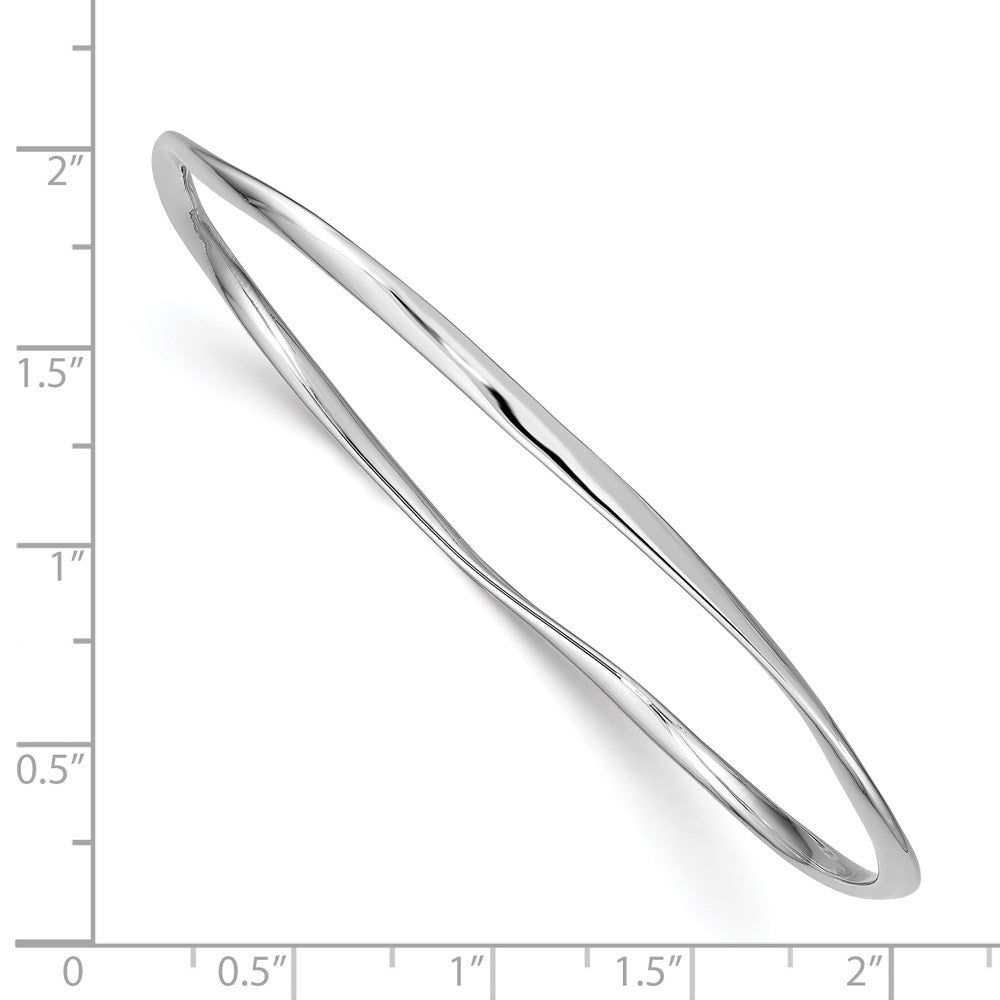 Sterling Silver Rhodium-plated 2.25mm Bangle QB895