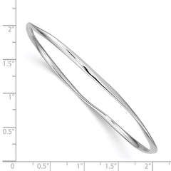 Sterling Silver Rhodium-plated 2.25mm Bangle QB895