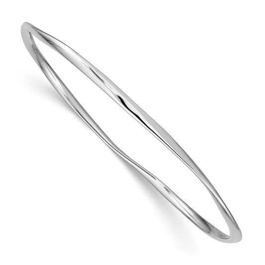 Sterling Silver Rhodium-plated 2.25mm Bangle QB895