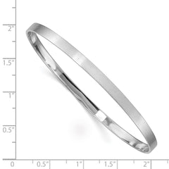 Sterling Silver Rhodium-plated 4.00mm Satin Slip-on Bangle QB900