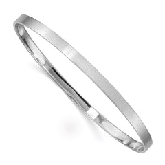 Sterling Silver Rhodium-plated 4.00mm Satin Slip-on Bangle QB900