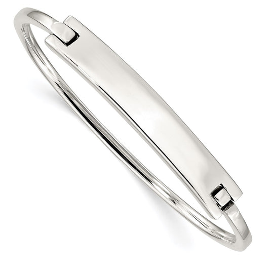 Sterling Silver ID Hinged Bangle QB907
